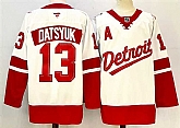 Men's Detroit Red Wings #13 Pavel Datsyuk White Red 2024-25 With A Patch Stitched Jersey,baseball caps,new era cap wholesale,wholesale hats